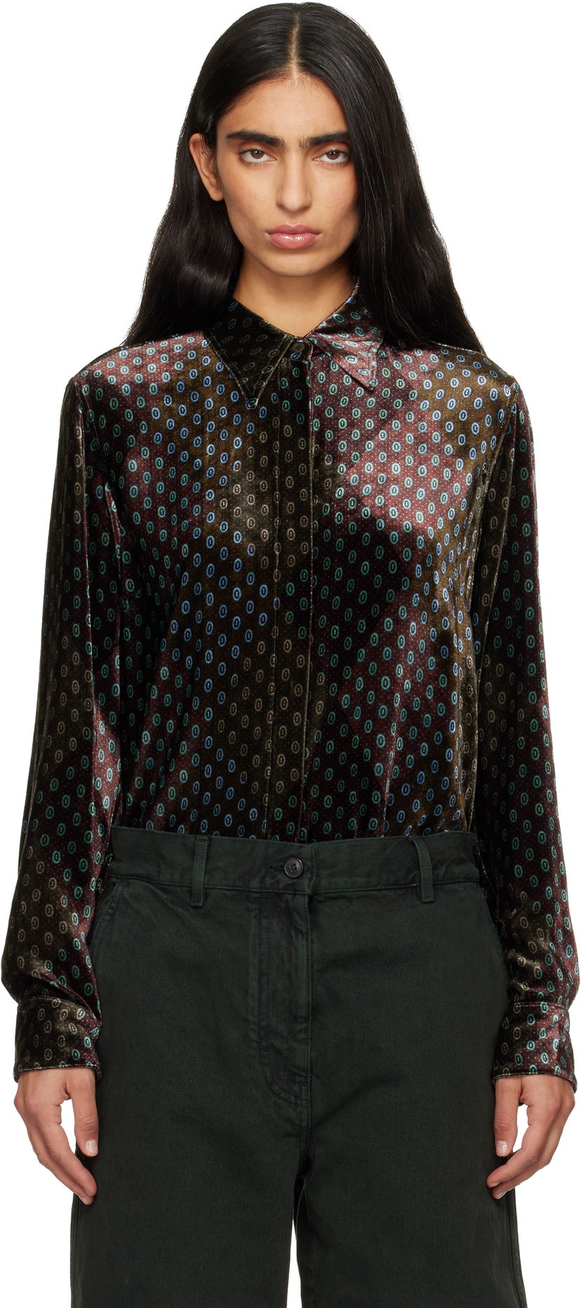 Košeľa Dries Van Noten Dries Van Noten Printed Velvet Shirt Rôznofarebný | 252-010706-2254