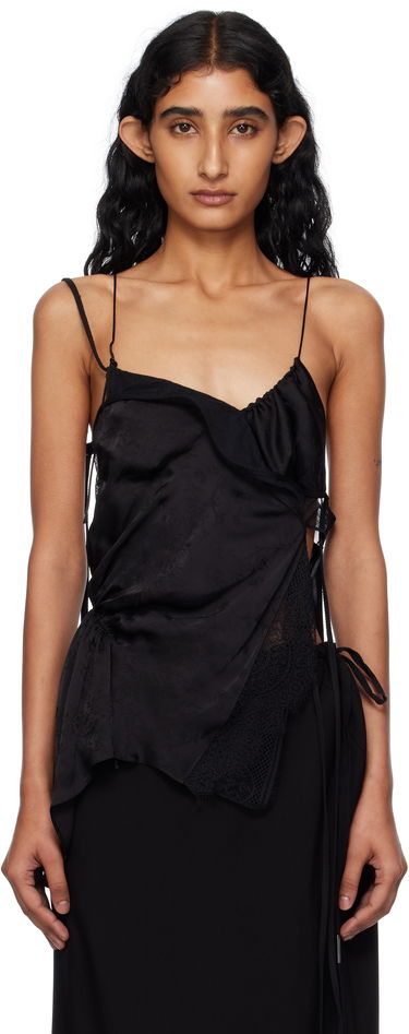 Tielko Ann Demeulemeester Vepa Ramage Jacquard Slip Top Čierna | B0012832-FA611-099, 0
