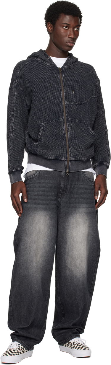 Mikina Dime Dime Premium Waffle Zip Hoodie Čierna | DIMESU258BLK, 3