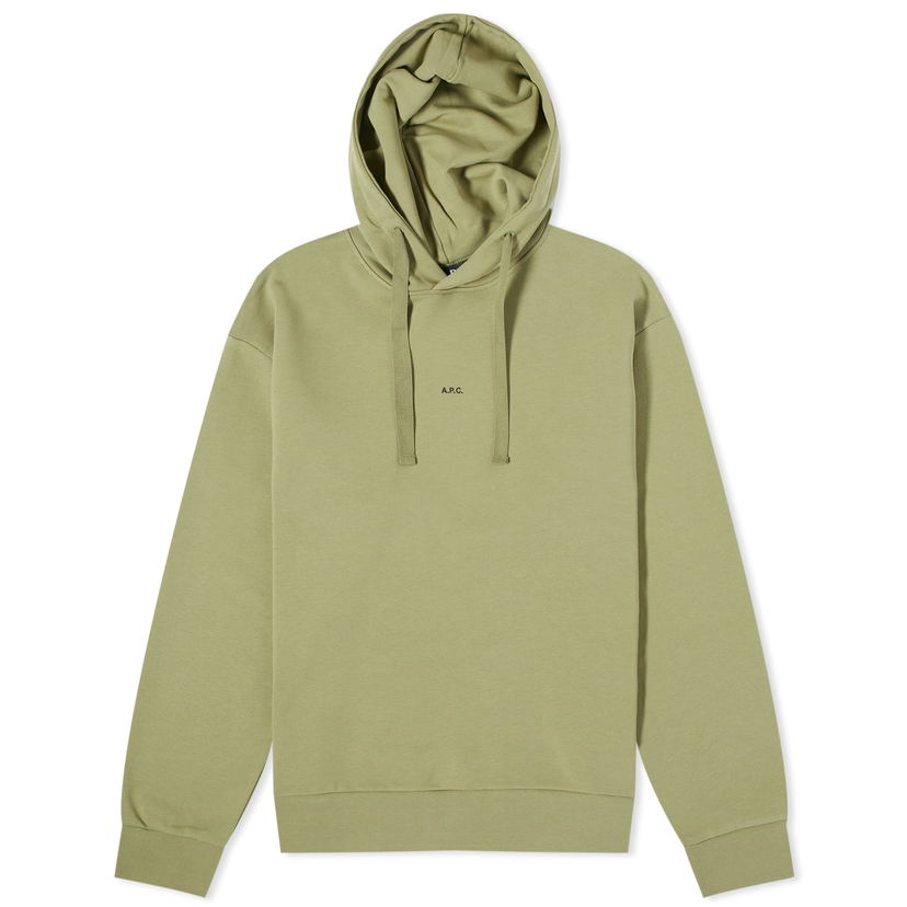 Mikina A.P.C. Larry Logo Hoodie Zelené | COEIP-H27622-JAA