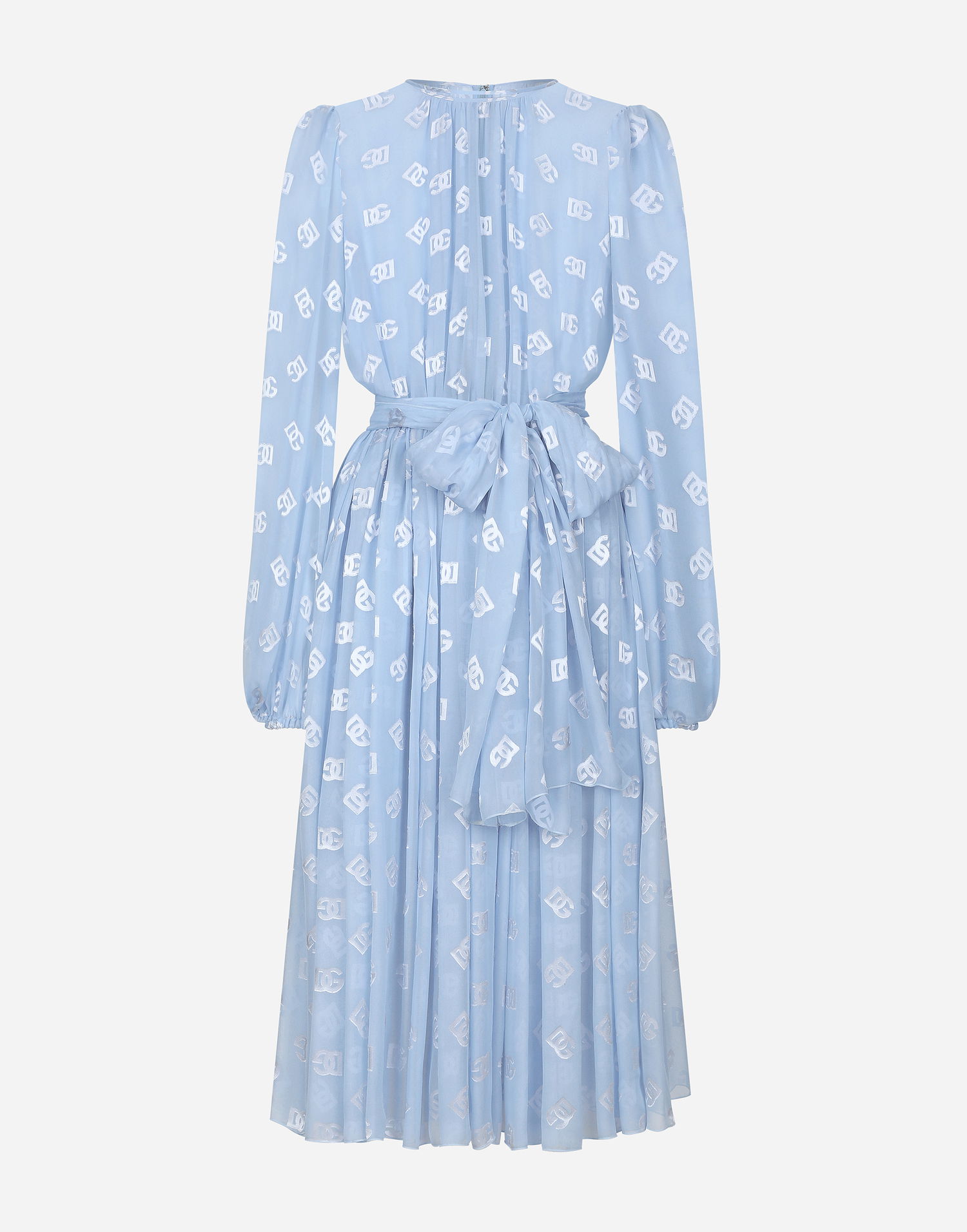 Šaty Dolce & Gabbana Silk Jacquard Calf-Length Dress Modrá | F6AOJTFJTBRF3981, 0