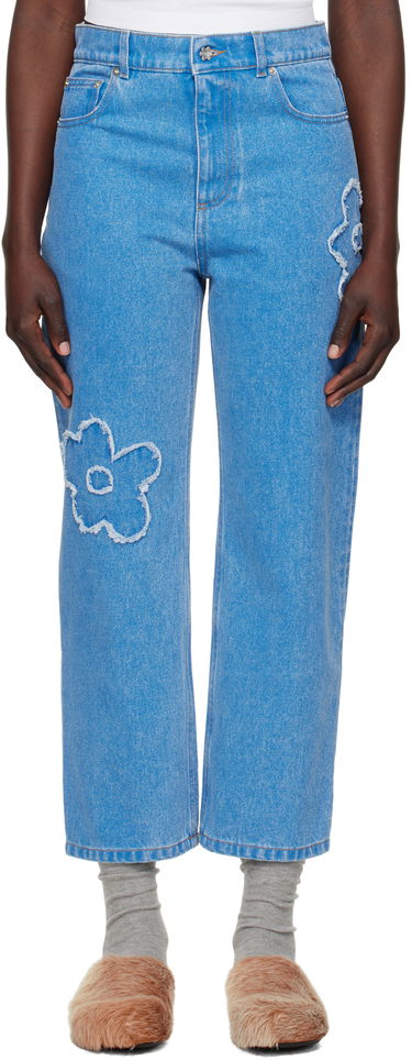 Džínsy Marni Marni Boyfriend Jeans with Flower Appliqué Modrá | PAJD0425Q2 USCX34, 0