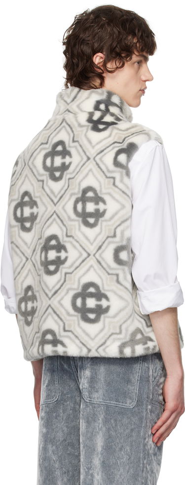 Vesta Casablanca Casablanca Monogram Faux-Fur Vest Biela | U-MPS25-OT-152-01, 2