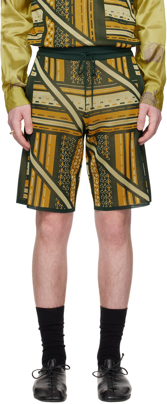 Šortky Ahluwalia Ahluwalia Kalonji Knit Shorts Zelené | M-AHLU-KN009-SS23-YA03-GR, 0