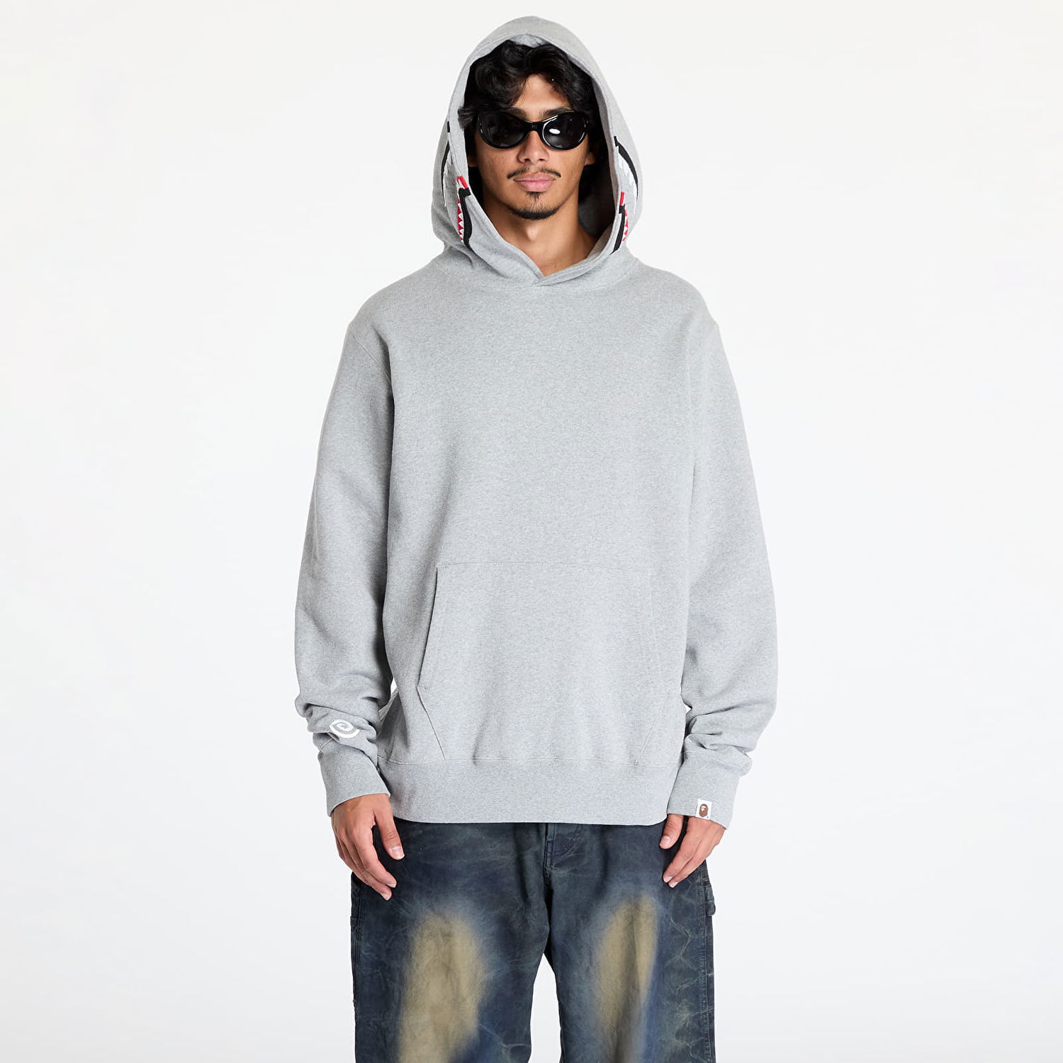 Mikina BAPE Shark Pullover Hoodie Gray Šedá | 001PPK801013M GRA, 0