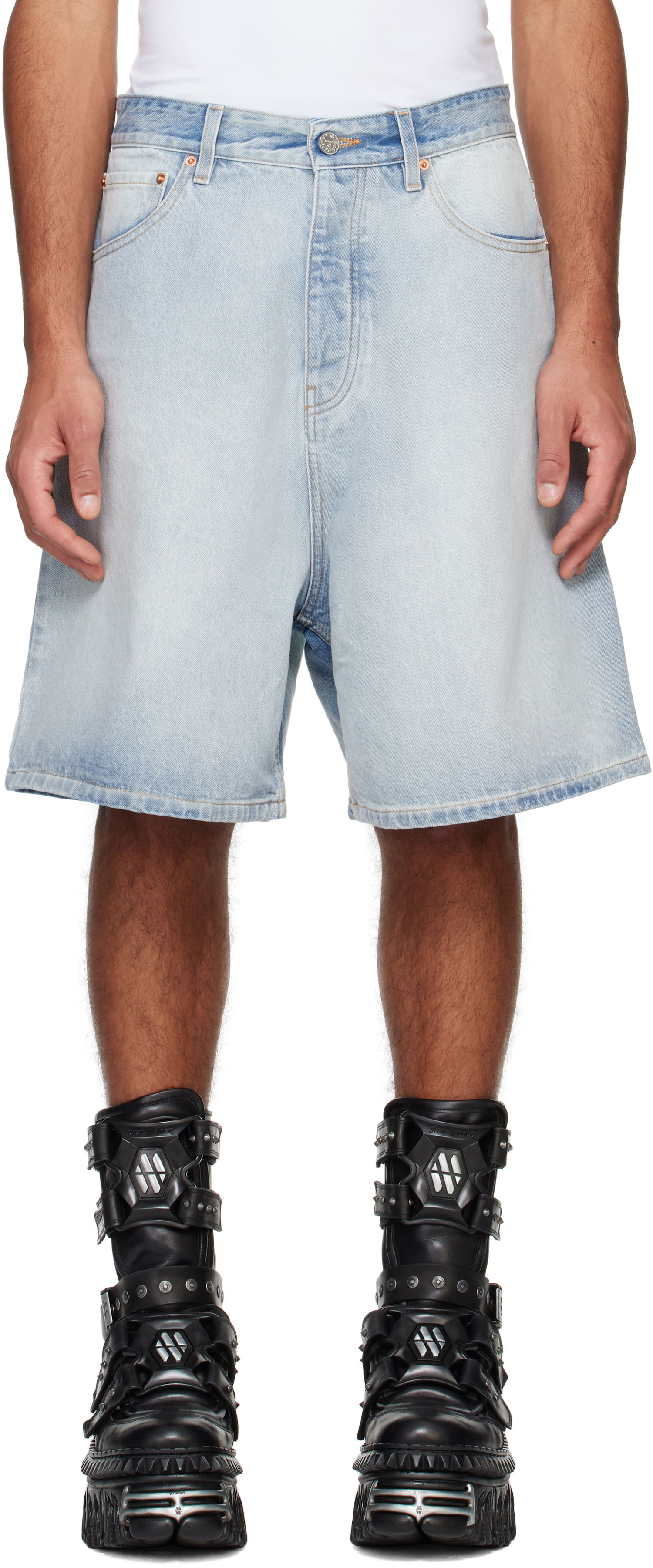 Šortky VETEMENTS Vetements Button-Fly Denim Shorts Modrá | UA66SS500L, 0