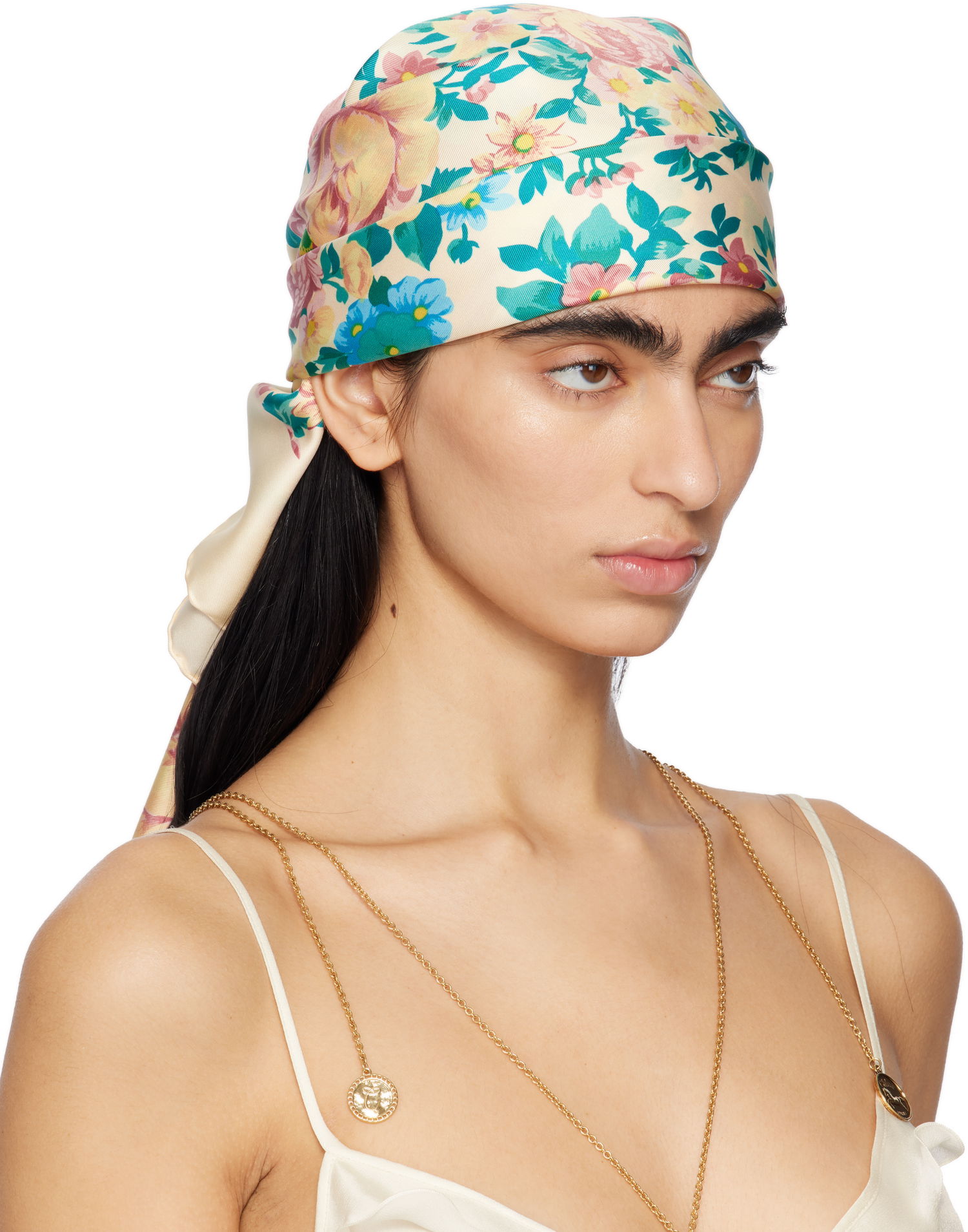 Šál CHLOÉ Chloé 'The Chloé Peonies' Floral Print Silk Twill Scarf Rôznofarebný | CHC25UT087TWI, 1