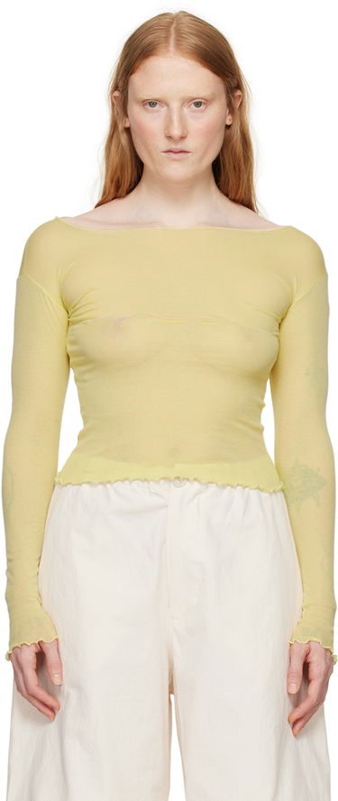 Tričko Baserange Baserange Tabbys Star Lettuce Edge Long Sleeve T-Shirt Žltá | TOTA-CG-SU24, 0
