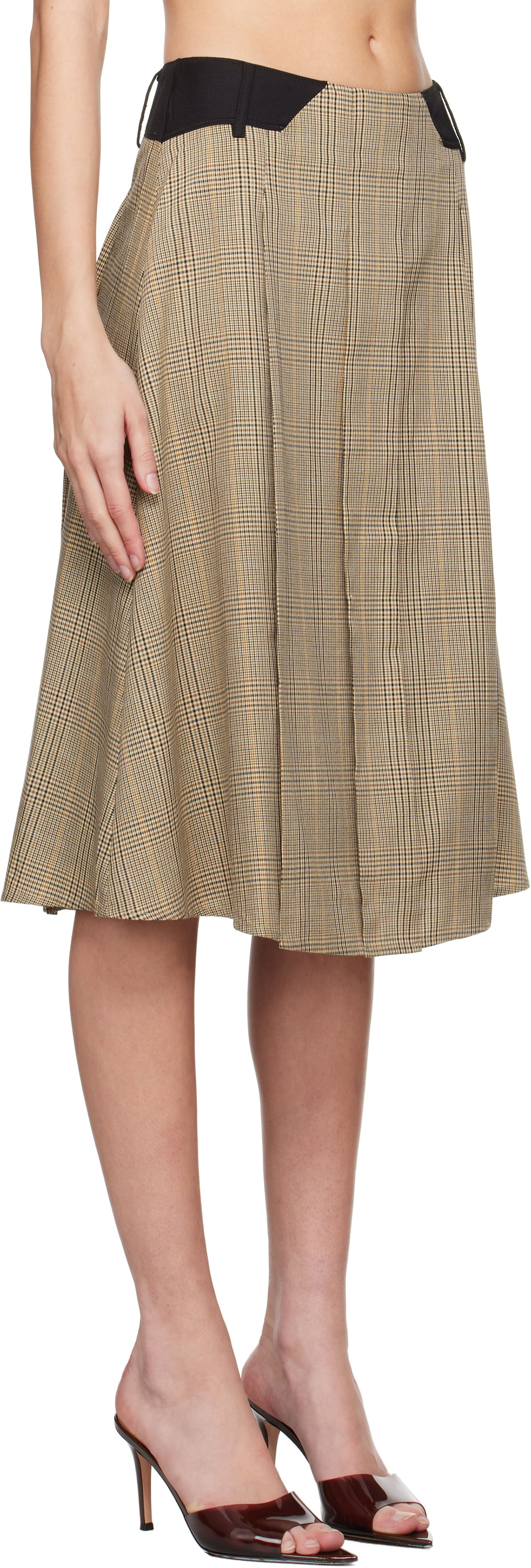 Sukňa Miaou Miaou Albra Plaid Midi Skirt Béžová | 4055BCWBRC, 1