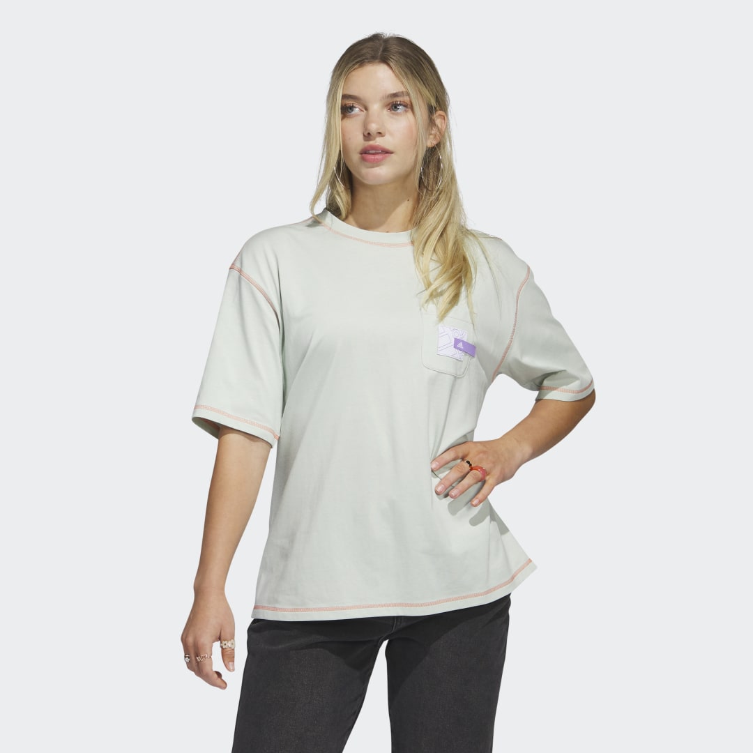 Tričko adidas Performance Sport Statement Boyfriend Pocket T-Shirt Zelené | IC1635, 0