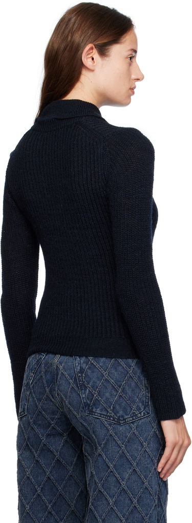 Sveter rag & bone Madix Knit Polo Top Modrá | WAS24F023PB23, 2