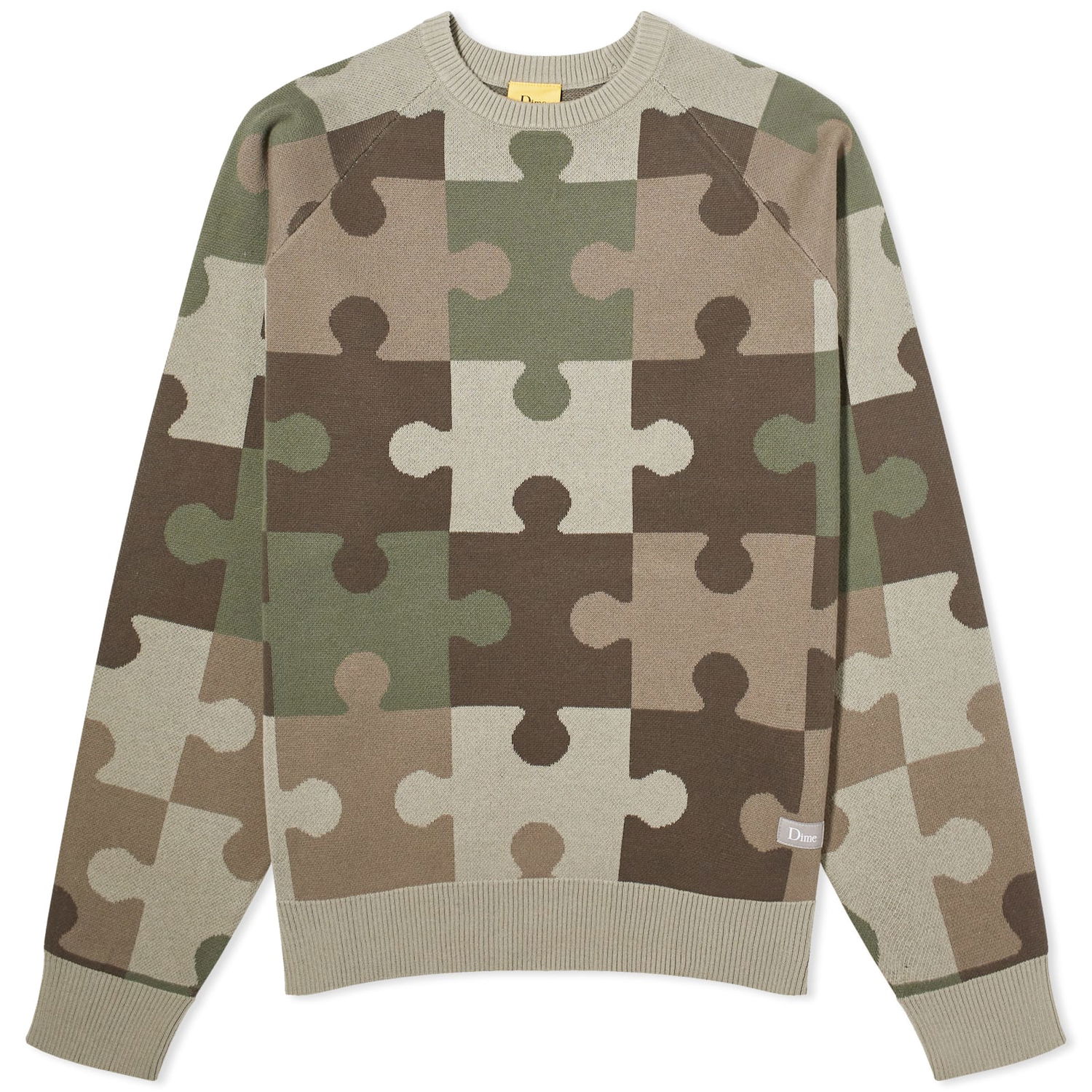 Sveter Dime Camo Puzzle Jumper Zelené | DIMESP245ARM, 0