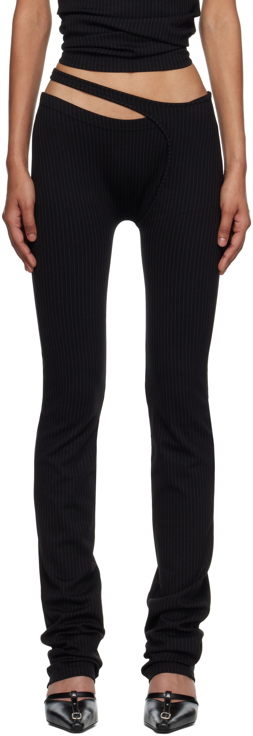 Legíny Ottolinger Ottolinger Ada Pinstripe Leggings Čierna | 102-800603-03