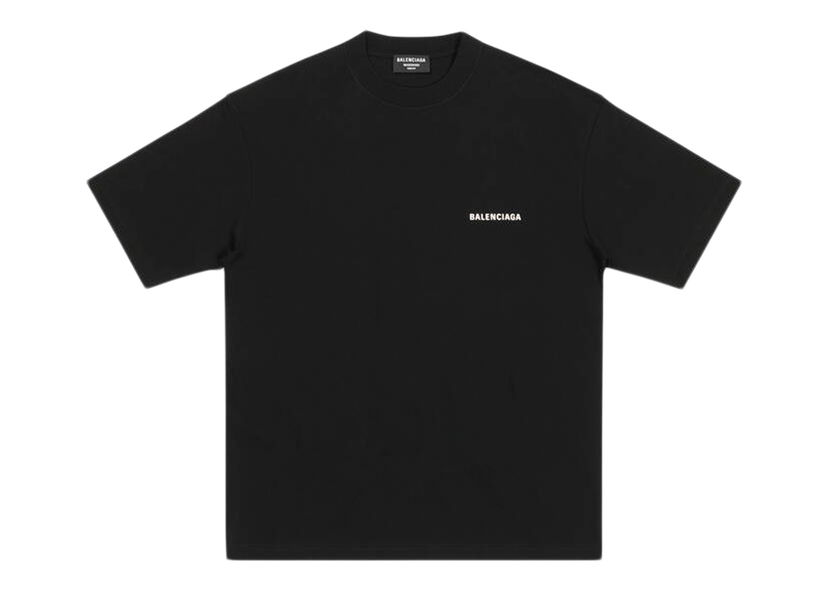 Tričko Balenciaga Logo Medium Fit T-shirt Čierna | 612966TMVF41070