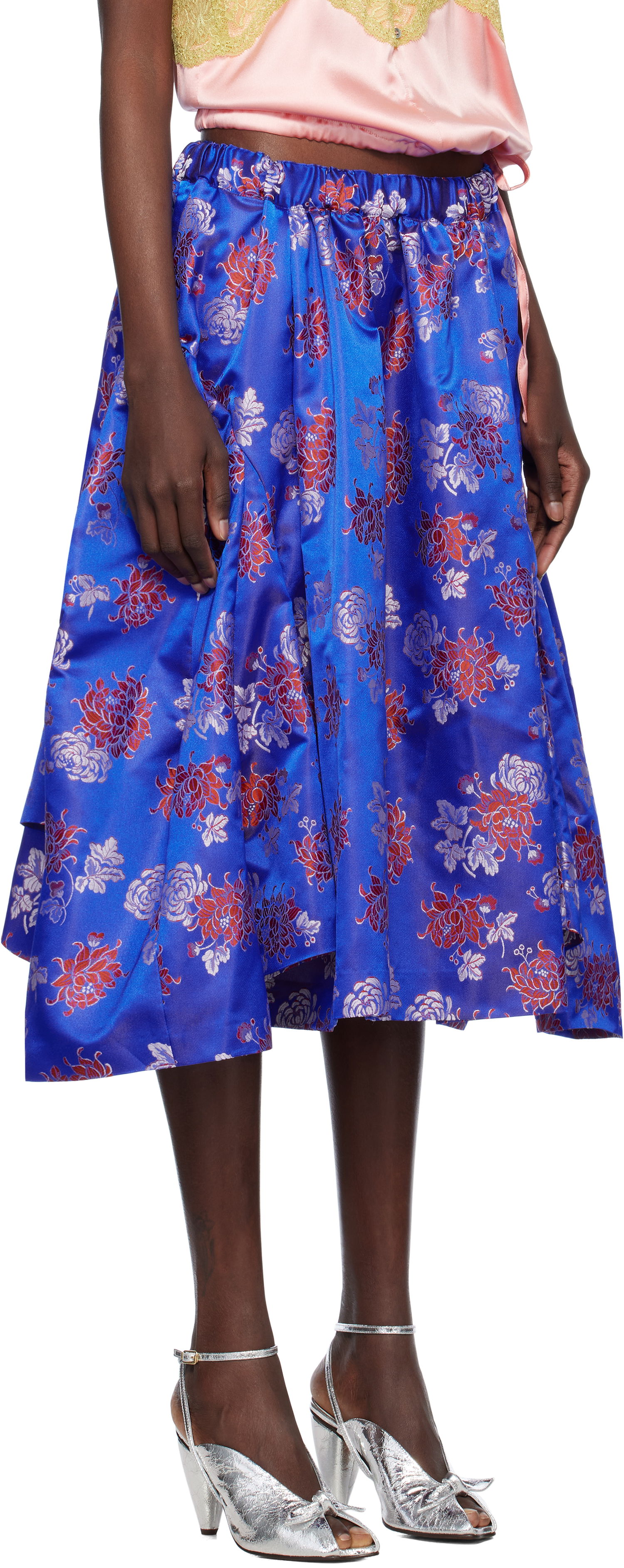 Sukňa Comme des Garçons Comme des Garçons Jacquard Pattern Midi Skirt Modrá | GO-S002-051-1, 1