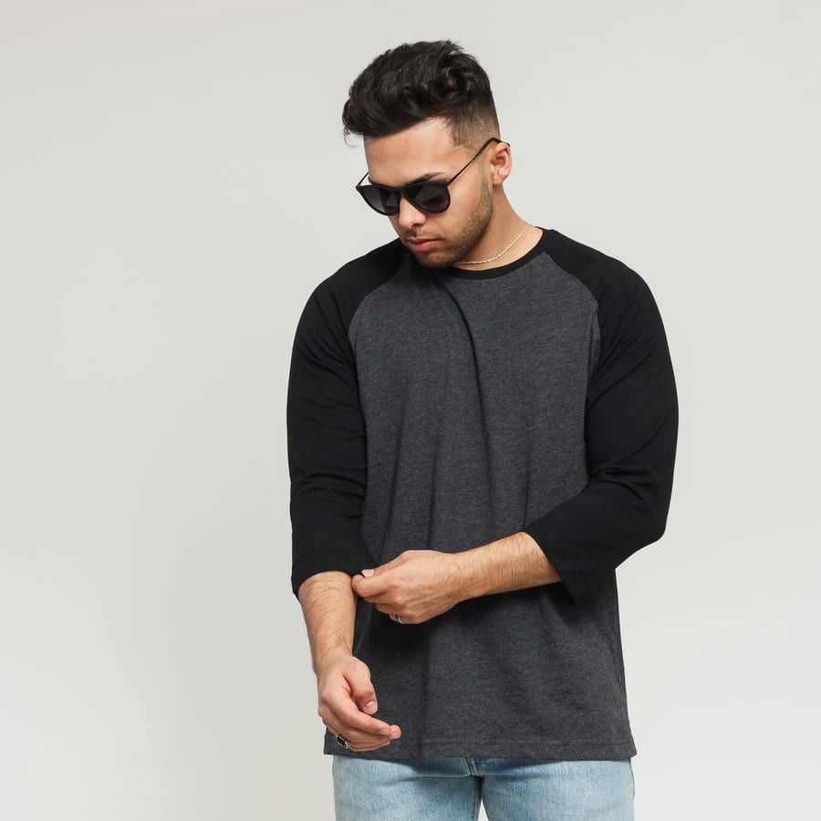 Contrast 3/4 Sleeve Raglan