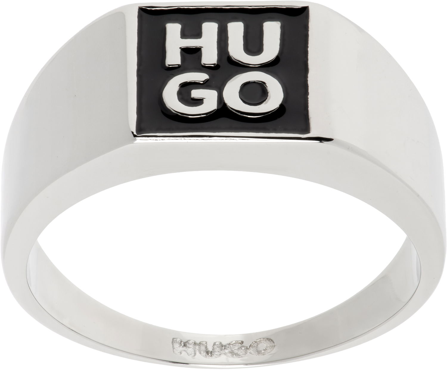 Prsteň BOSS Hugo Logo Enamel Ring Metalická | 50544511, 0