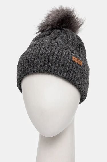 Kulicha Barbour Cable Knit Pom Beanie Šedá | LHA0555, 1