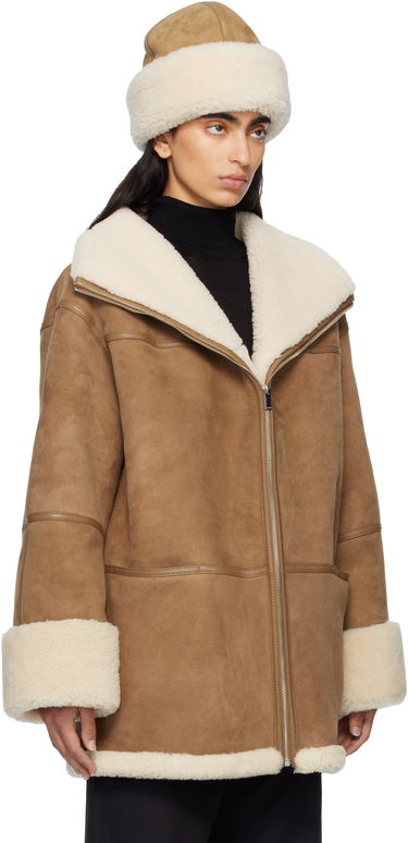 Prešívaná bunda TOTEME TOTEME Signature Shearling Jacket Hnedá | 251-WRO876-LE0107, 4