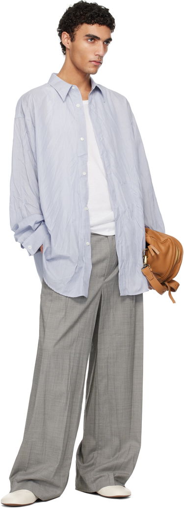 Košeľa HED MAYNER Hed Mayner Crinkled Poplin Shirt Modrá | HMMA60001A-HA166, 3