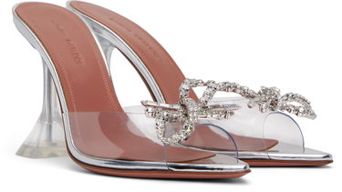 Doplnky Amina Muaddi Amina Muaddi Rosie Glass Slipper Heeled Sandals Metalická | ROSIE GLASS SLIPPER CL PVC, 3