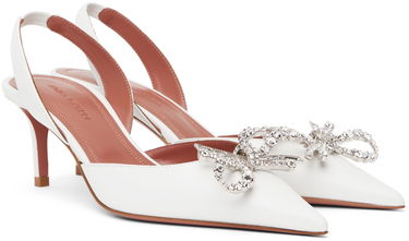 Tenisky a topánky Amina Muaddi Sling Crystal Embellished Heels Biela | ROSIE SLING 60 CL NAPPA, 3