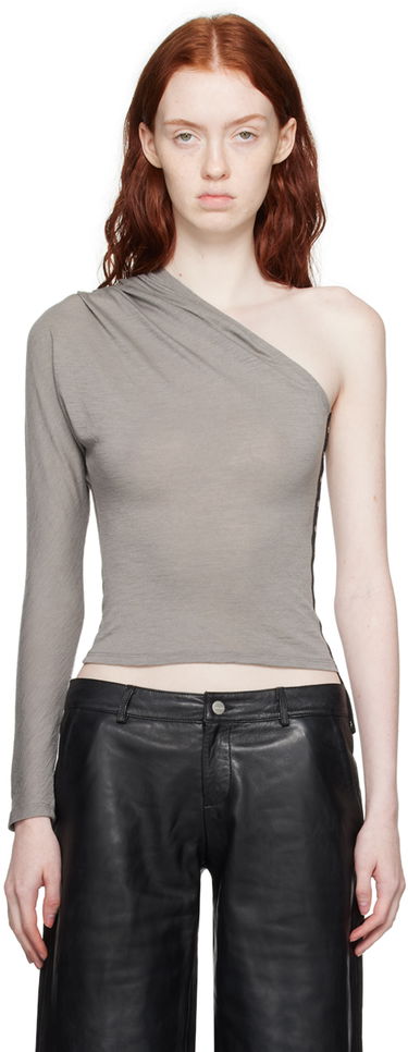Tielko Miaou Miaou Katia One-Shoulder Long Sleeve T-Shirt Šedá | 7095WOSSTN, 0