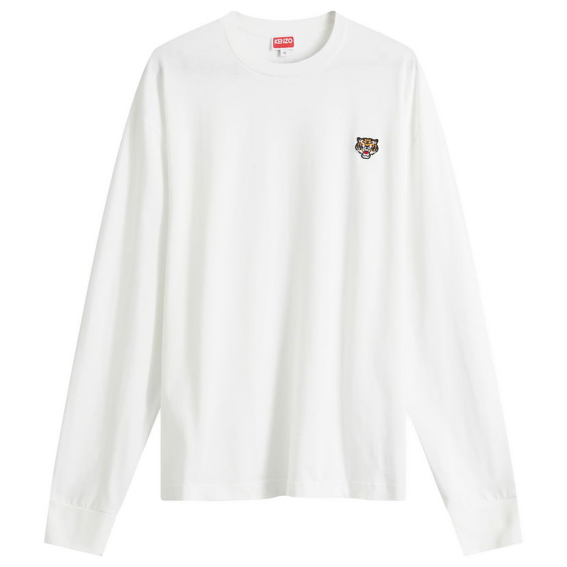 Tričko KENZO Men's Lucky Tiger Long Sleeve T-Shirt in White, Size Small | END. Clothing Biela | FE55TS1994SG-02