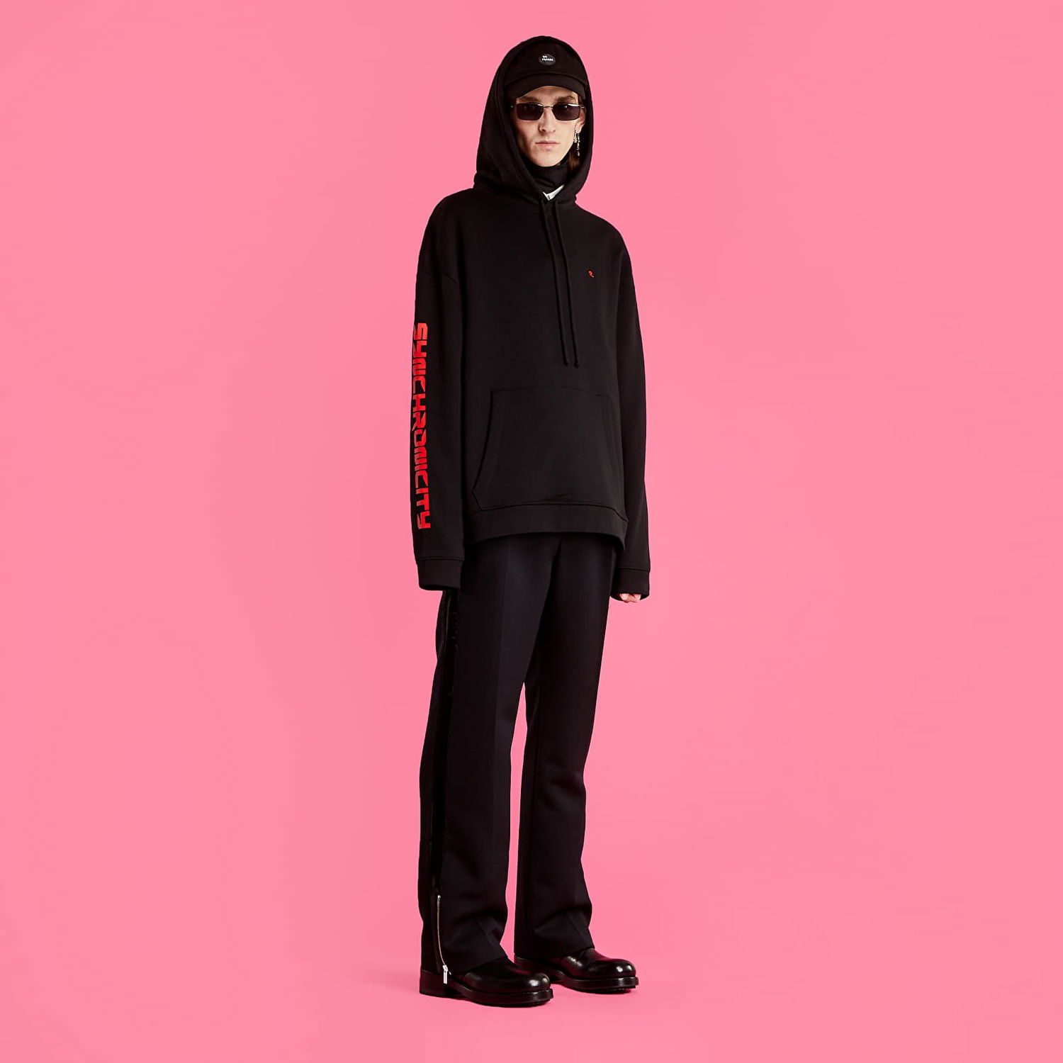 Mikina RAF SIMONS Regular Fit Hoodie Synchronicity Čierna | 212-M165B-19004-0099, 1
