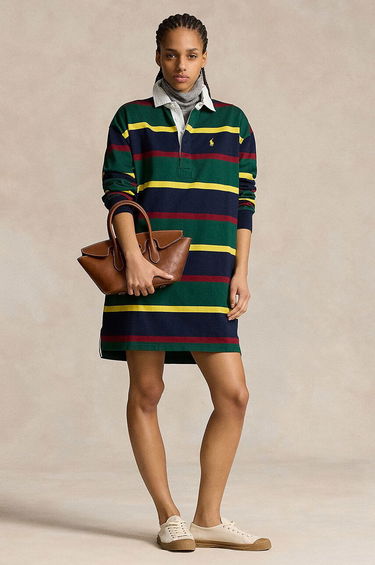 Šaty Polo by Ralph Lauren Striped Mini Dress Zelené | 211941215, 0