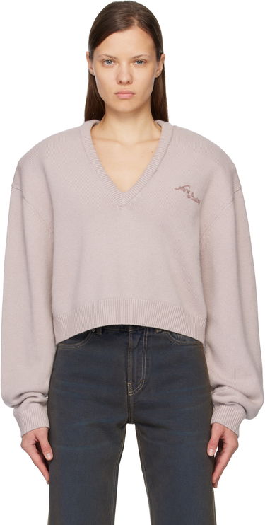 Sveter Acne Studios Wool V-Neck Sweater Ružová | A60625-, 0