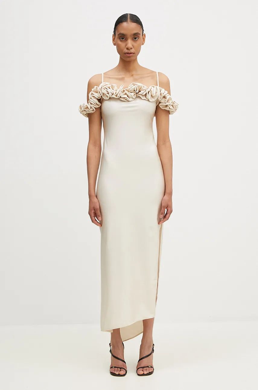 Šaty Coperni Maxi Ruffle Dress Béžová | COPR113545, 0