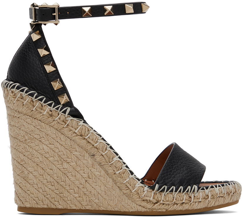 Tenisky a topánky Valentino Valentino Garavani Double Rockstud Wedge Espadrilles Čierna | 5W2S0090VTO