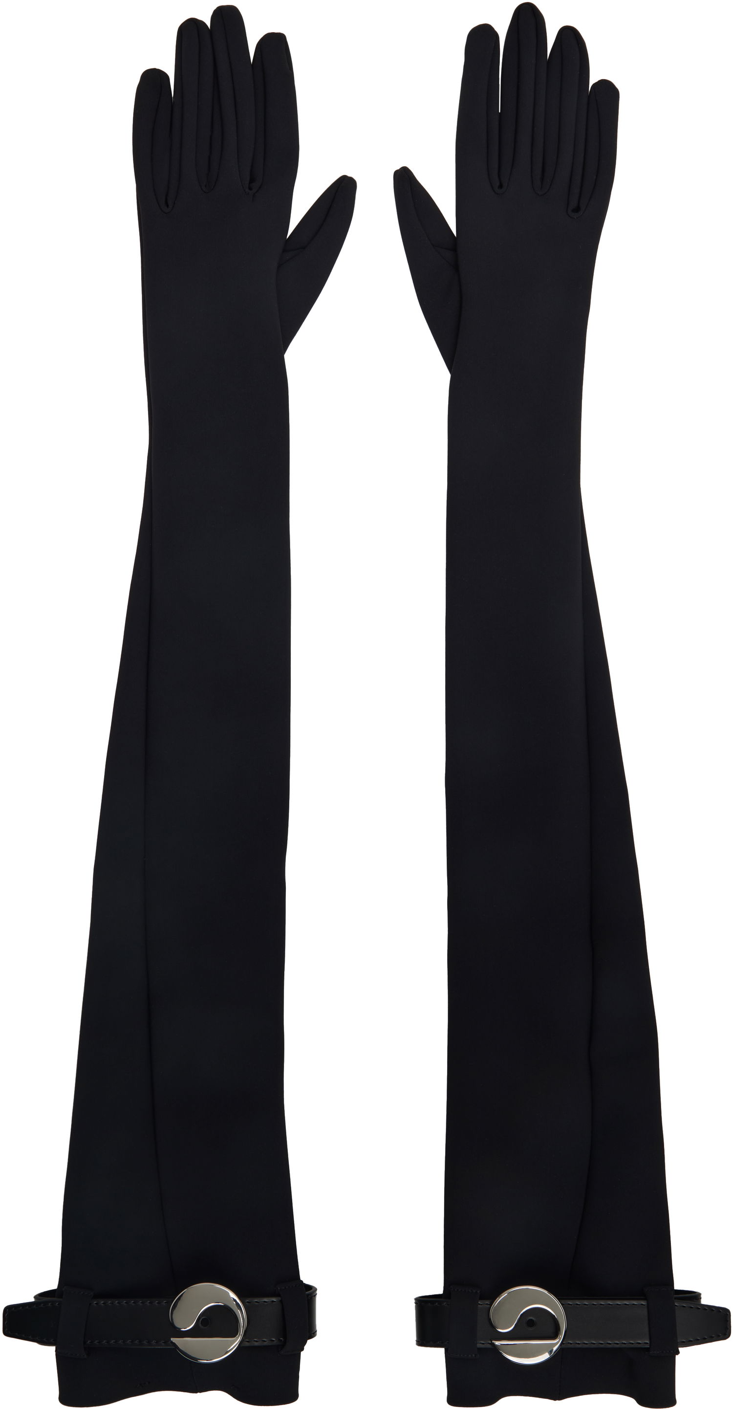 Rukavice Coperni Coperni Logo Belted Jersey Long Gloves Čierna | COPAC06F5030, 0