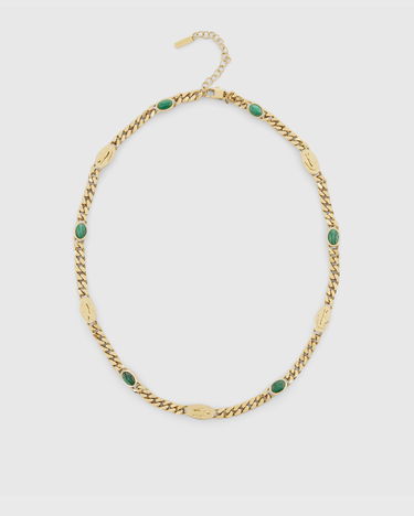 Náhrdelník Lacoste Malachite and Crocodile Embossed Curb Chain Necklace Rôznofarebný | JL127N-712, 1