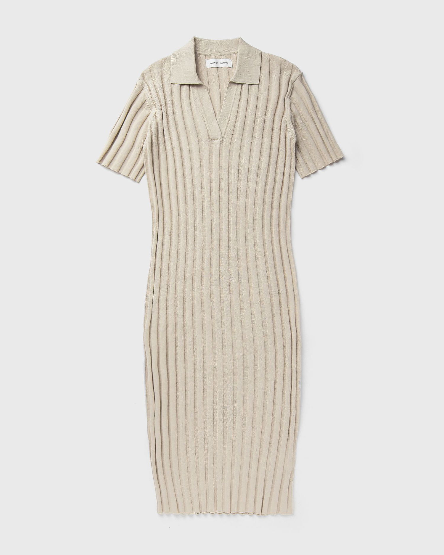 Šaty Samsoe Samsoe Samsøe & Samsøe Sawada Polo Collar Knit Midi Dress Béžová | F24200035-MOONSTRUCK, 0