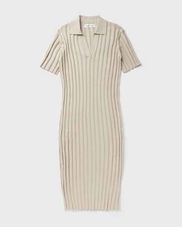 Šaty Samsoe Samsoe Samsøe & Samsøe Sawada Polo Collar Knit Midi Dress Béžová | F24200035-MOONSTRUCK, 0