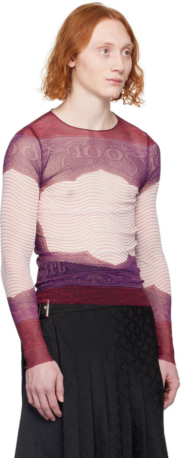 Tričká a tielka Jean Paul Gaultier Gaultier Sheer Long Sleeve T-Shirt Fialová | 24/25-U-TO017-T515-300128, 1