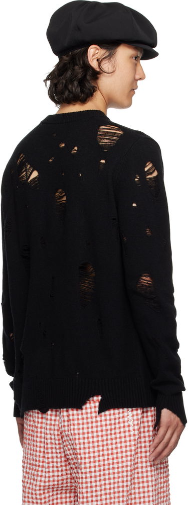 Sveter Charles Jeffrey Loverboy Charles Jeffrey LOVERBOY Distressed Logo Knit Sweater Čierna | 54090401, 2