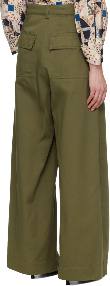 Nohavice Max Mara Weekend Max Mara Nebbie Wide-Leg Trousers Zelené | 2515131121600, 2
