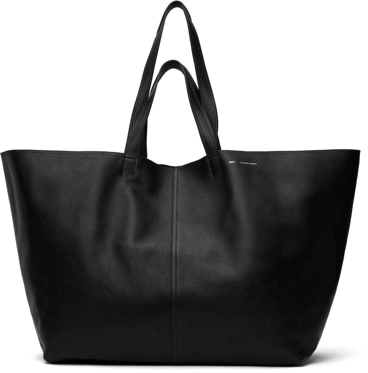 Tote bag AMI AMI Paris Leather Midi Maxi Tote Čierna | ULL024.AL0090, 0