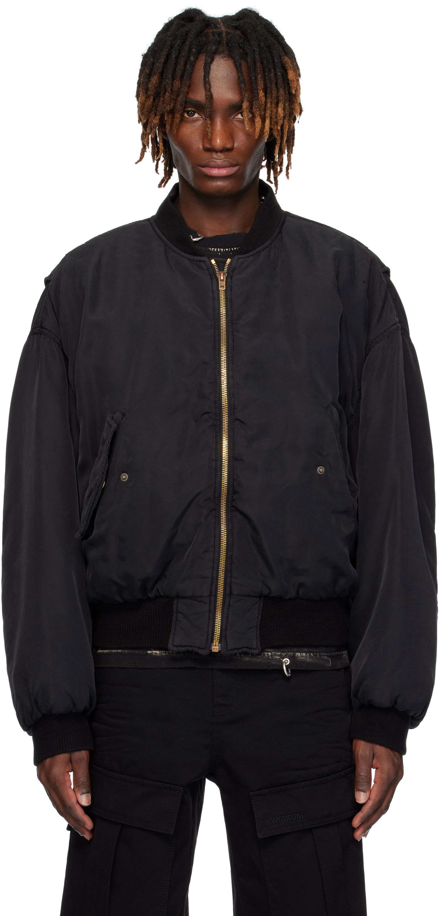 Bomber bunda We11done We11done Curved Bomber Jacket Čierna | WD-JP0-25-005-U-BK, 0