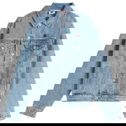 ICECREAM Check Lined Denim Trucker Jacket, Size Large