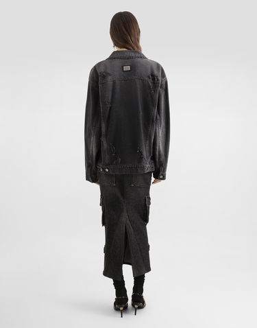 Bunda Dolce & Gabbana Distressed Denim Jacket Čierna | F9U38DG8KO6S9001, 2