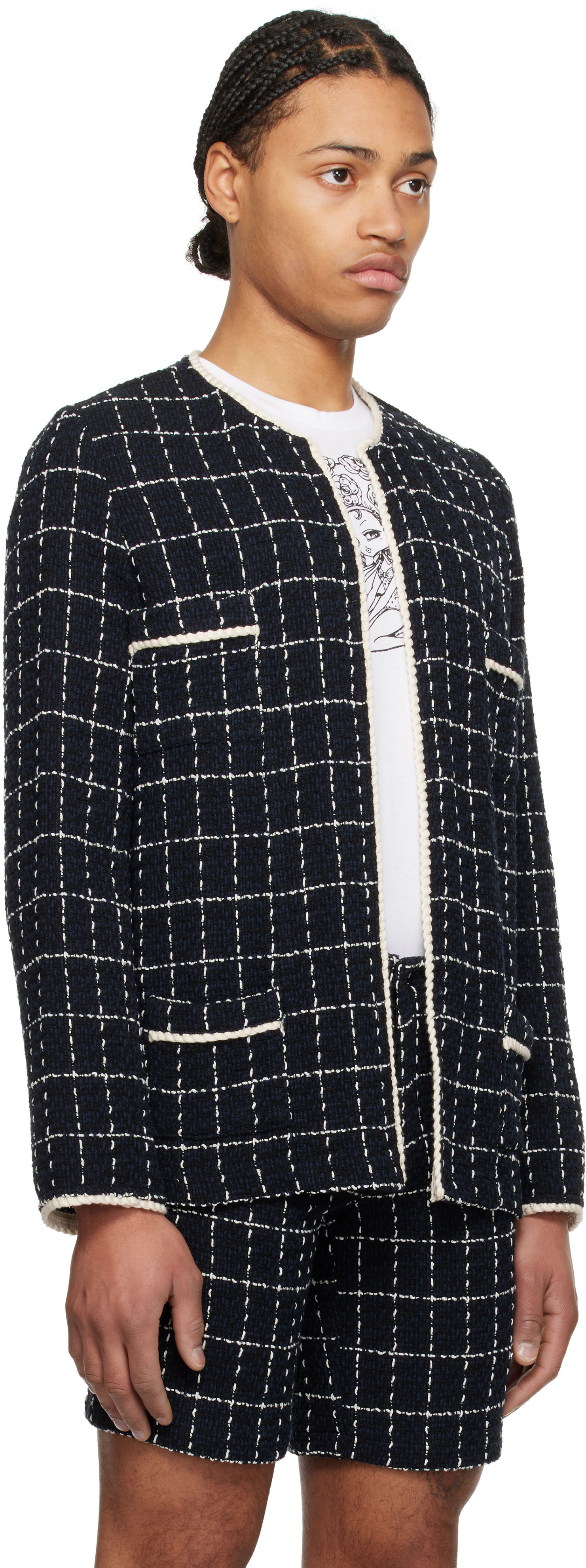 Bunda Anna Sui Anna Sui Windowpane Tweed Jacket Čierna | M1125B30, 1