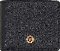 Bifold Leather Wallet with Logo Accent