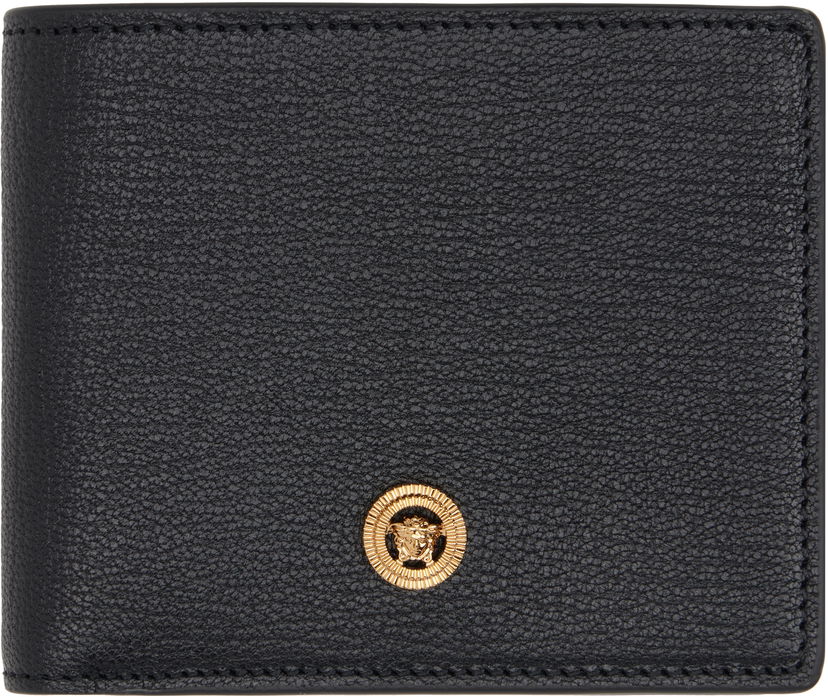 Peňaženka Versace Bifold Leather Wallet with Logo Accent Čierna | DPU2463_1A10544