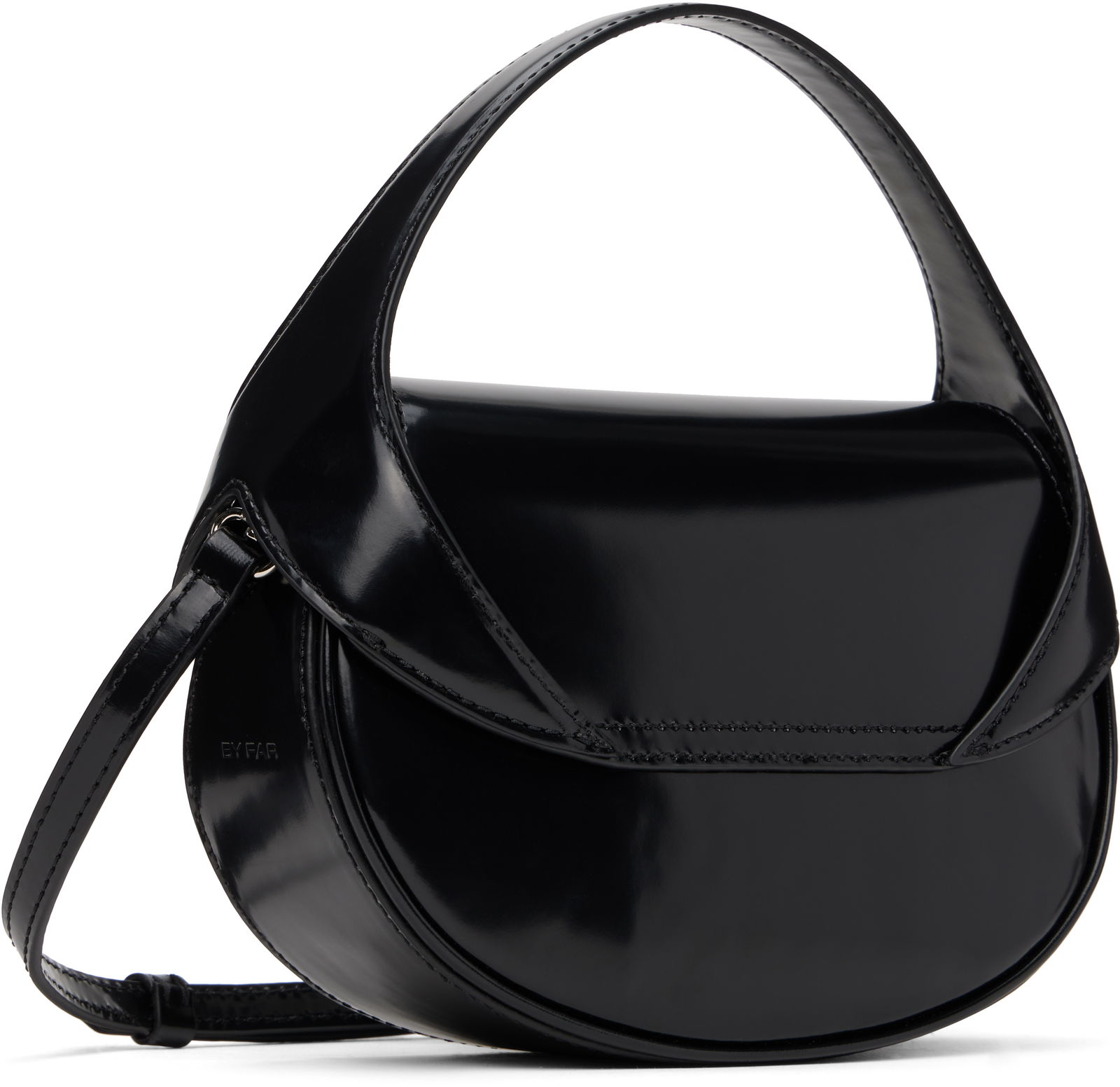 BY FAR Hari Semi Patent Leather Shoulder Bag