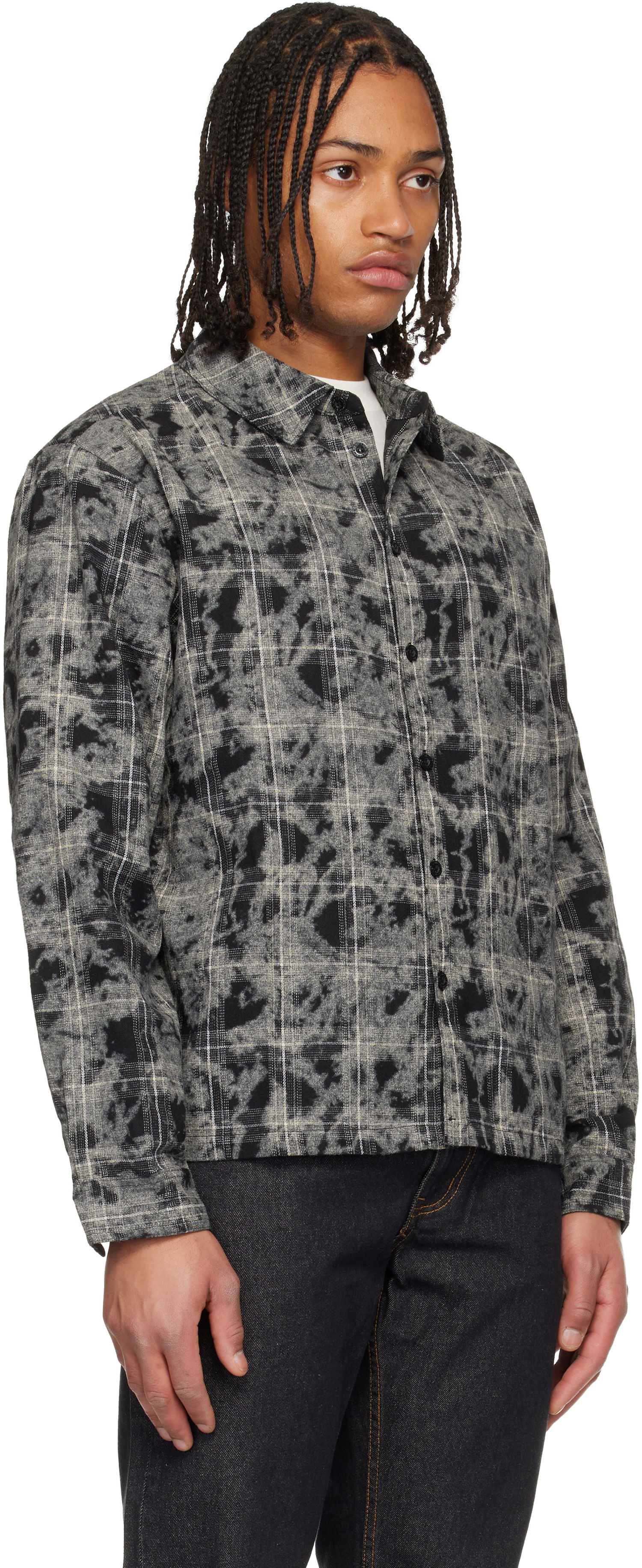 Košeľa Dime Washed Plaid Flannel Shirt Šedá | DIMEHO2511BLK, 1