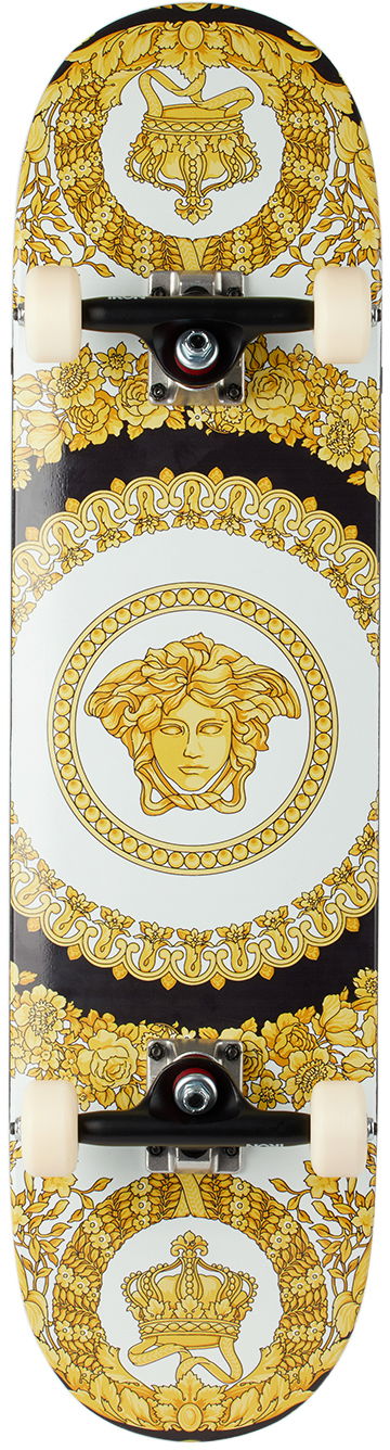 Skate Versace Gold & White Barocco Skateboard Žltá | ZSKATE001_ZWOOD001, 0